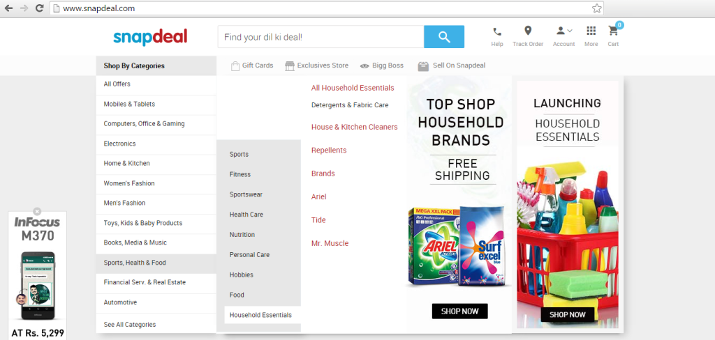 snapdeal launched household essentials