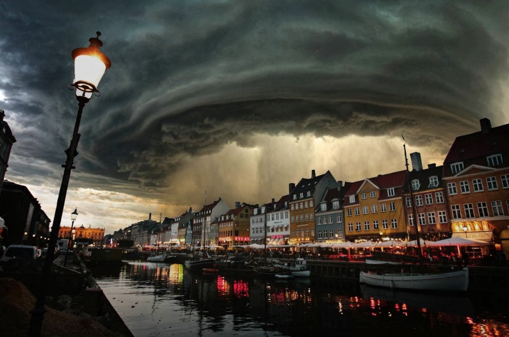 The heavens open. Copenhagen, Denmark